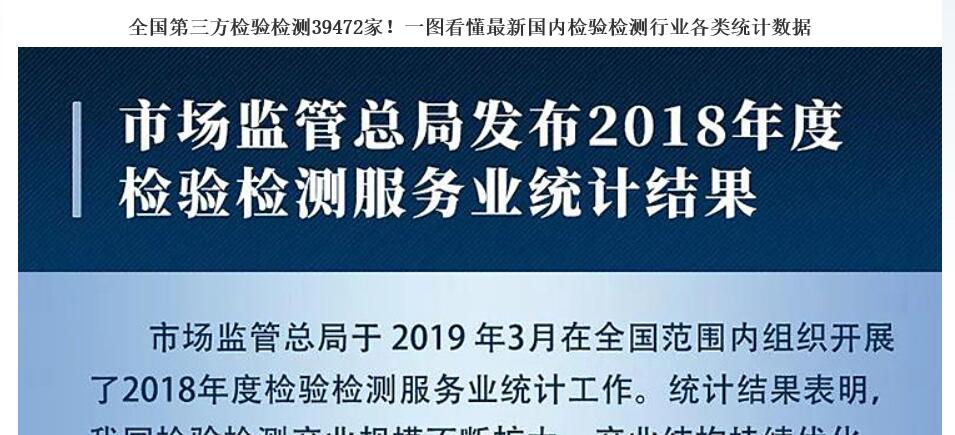 第三方檢驗(yàn)檢測(cè)39472家！一圖看懂新國(guó)內(nèi)檢驗(yàn)檢測(cè)行業(yè)各類統(tǒng)計(jì)數(shù)據(jù)